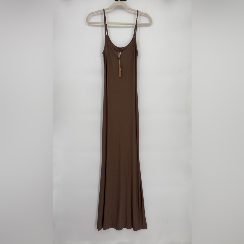 Skims NWT Soft Lounge Long Slip Dress in Color Oxide